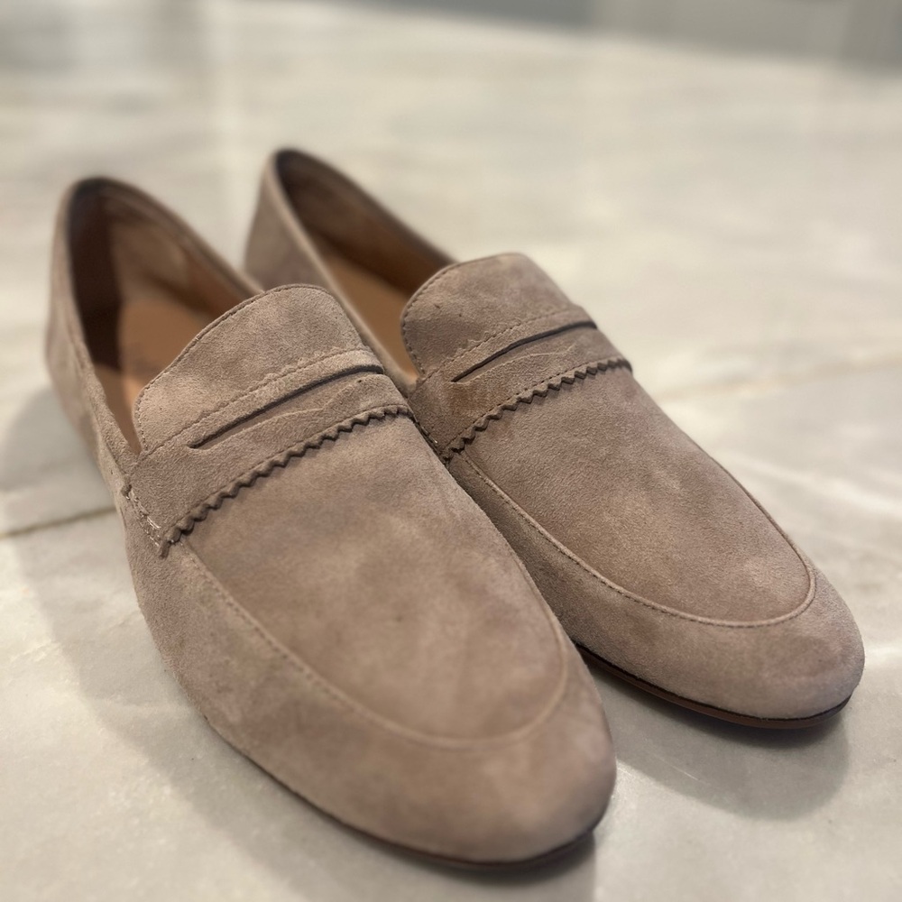 🆕 J. Jill NWOB 100% suede penny loafers, light tan, size 11M